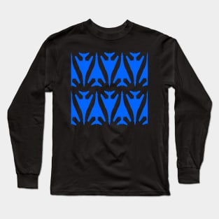 Rockwell B-1 Lancer - Blue & White Pattern Design Long Sleeve T-Shirt